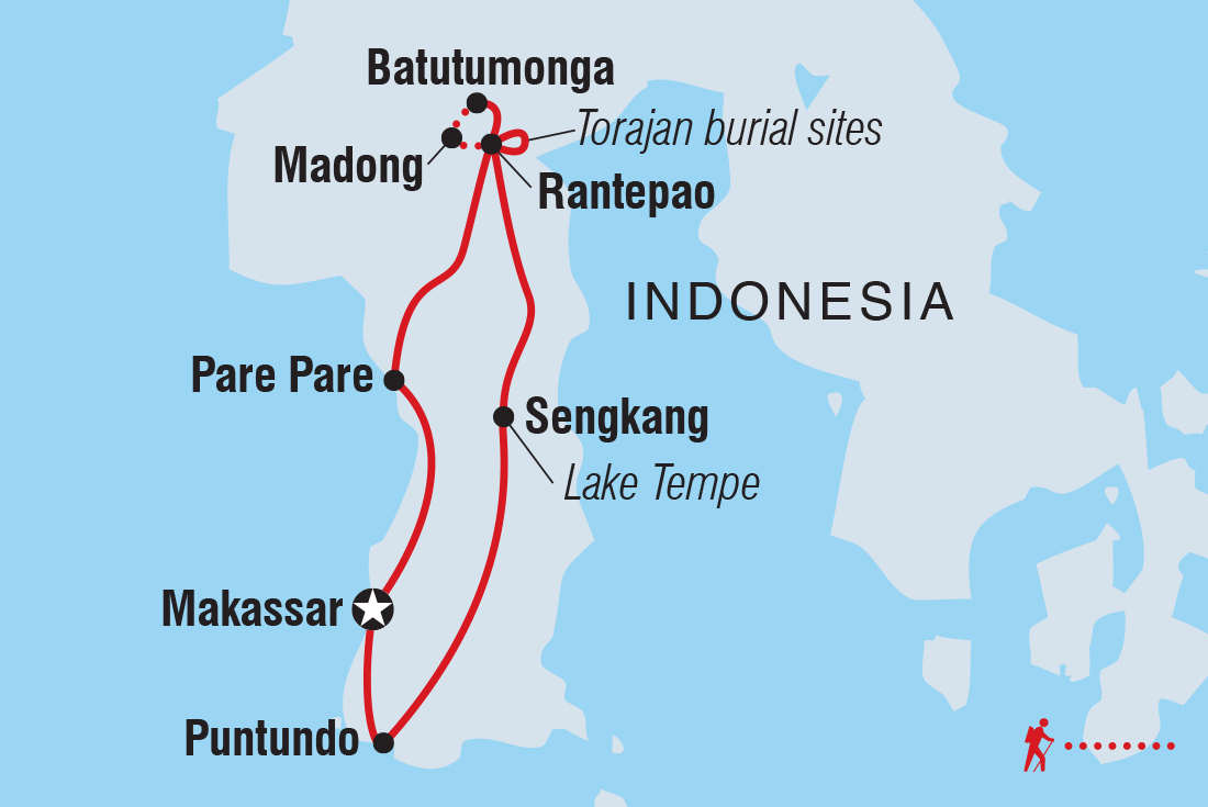 Indonesia Expedition: Sulawesi & Toraja Tribes Itinerary Map