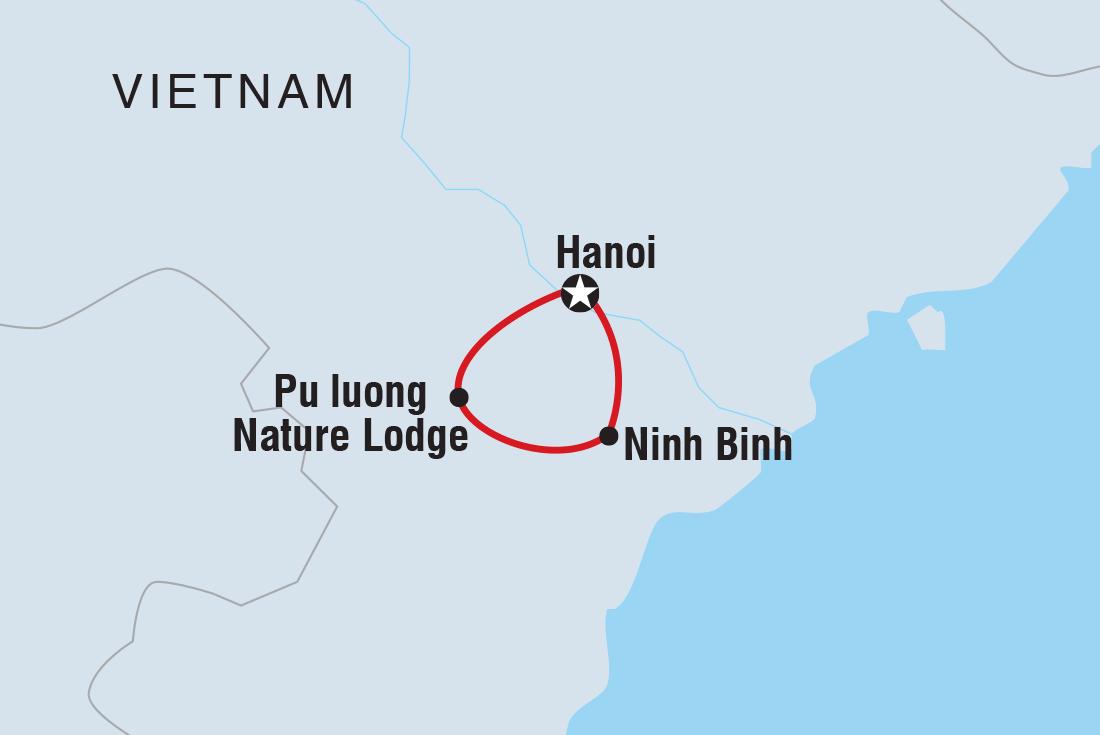 Vietnam Short Break: Hanoi to Ninh Binh Itinerary Map