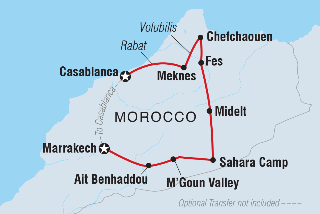 Morocco Uncovered Itinerary Map