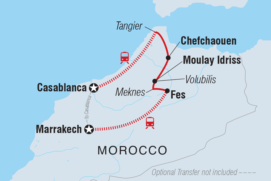 North Morocco Adventure Itinerary Map