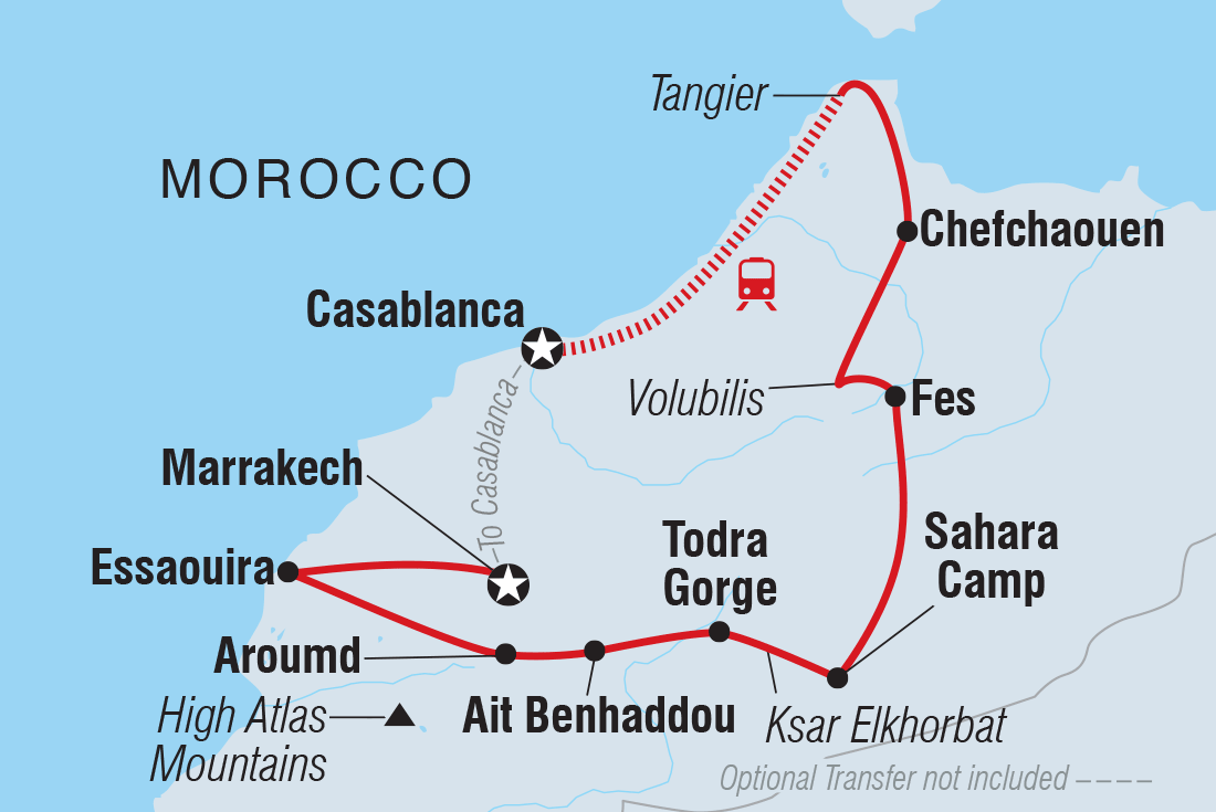 Best of Morocco Itinerary Map