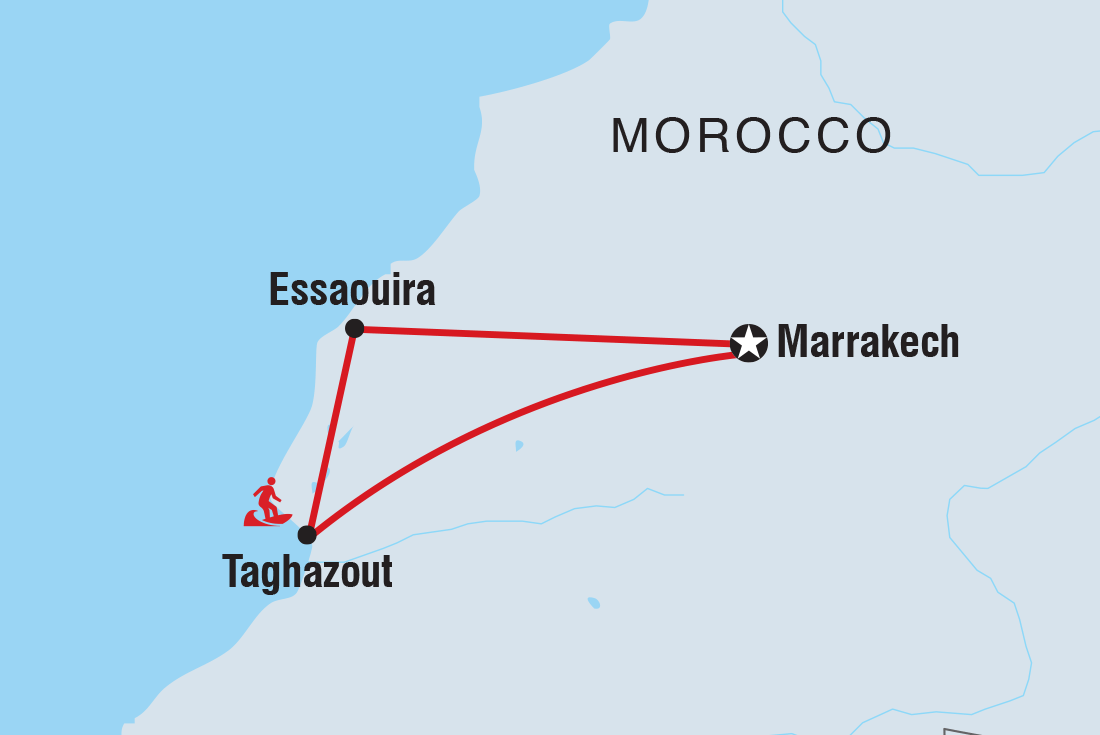 18 to 35s Five Days in Morocco route map