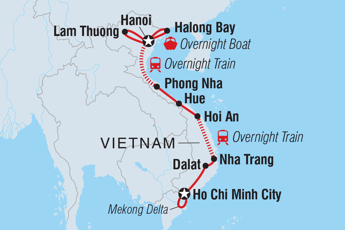 Best of Vietnam Itinerary Map