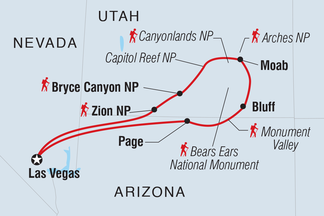 Hiking Utah's National Parks Itinerary Map