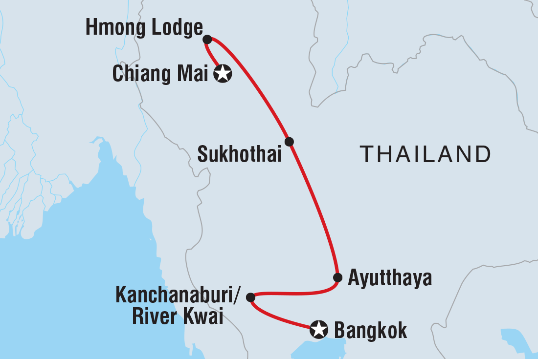 Highlights of Thailand Itinerary Map