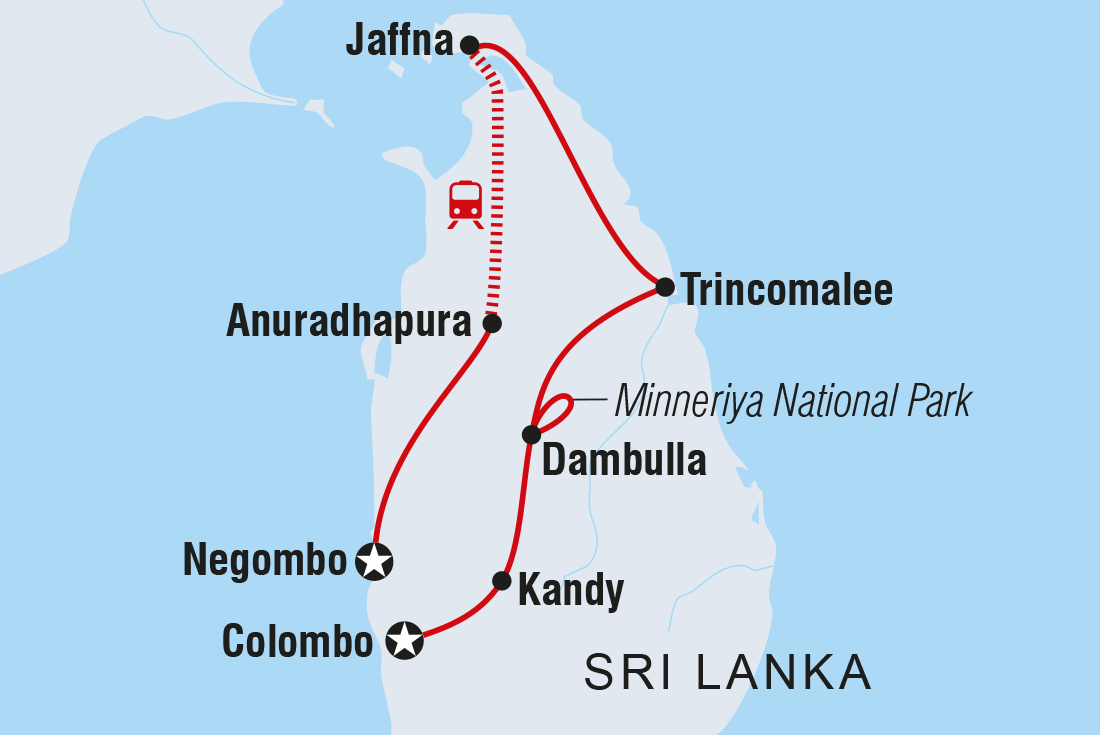 Sri Lanka Explorer route map