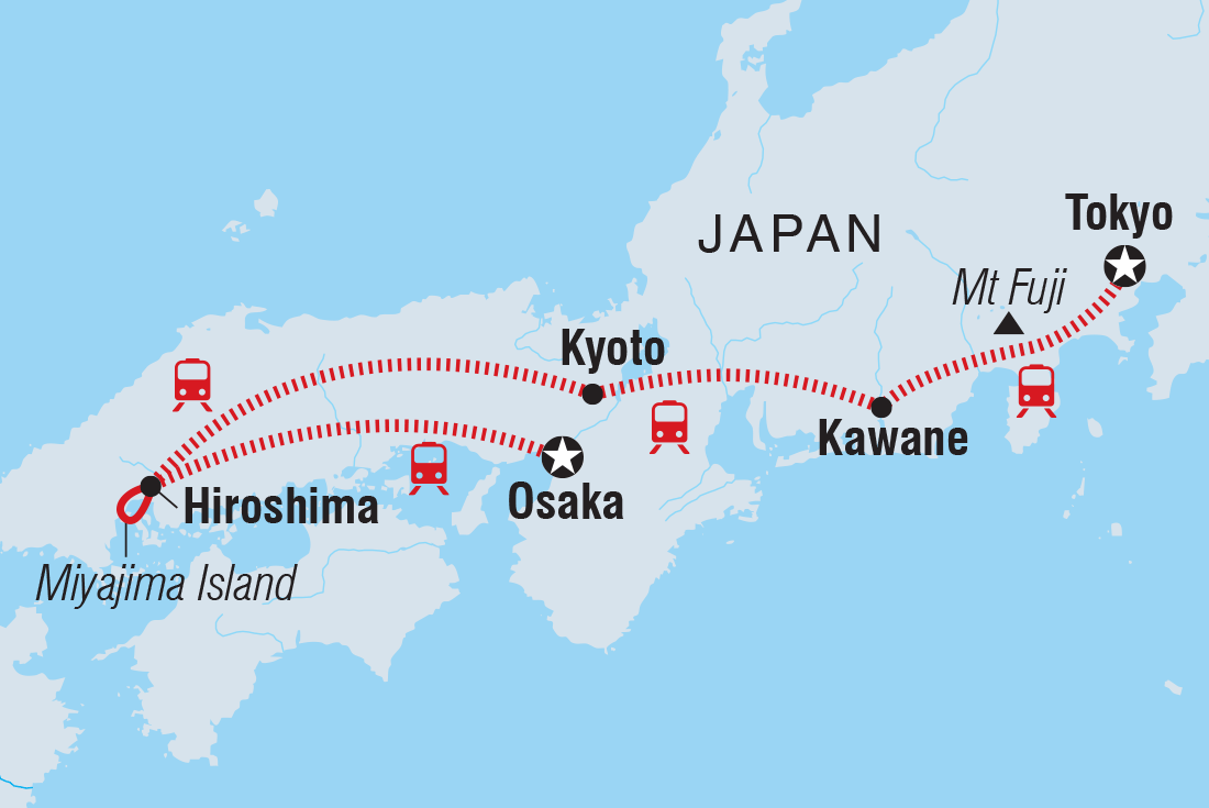 Japan Highlights Itinerary Map