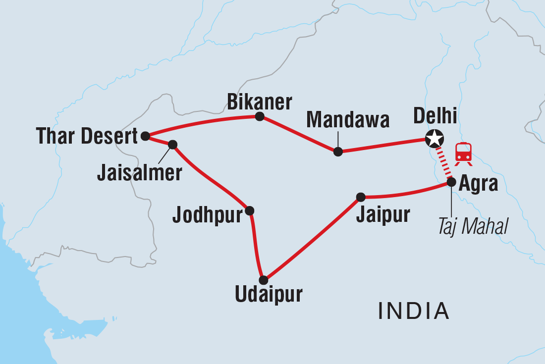 Rajasthan Experience Itinerary Map