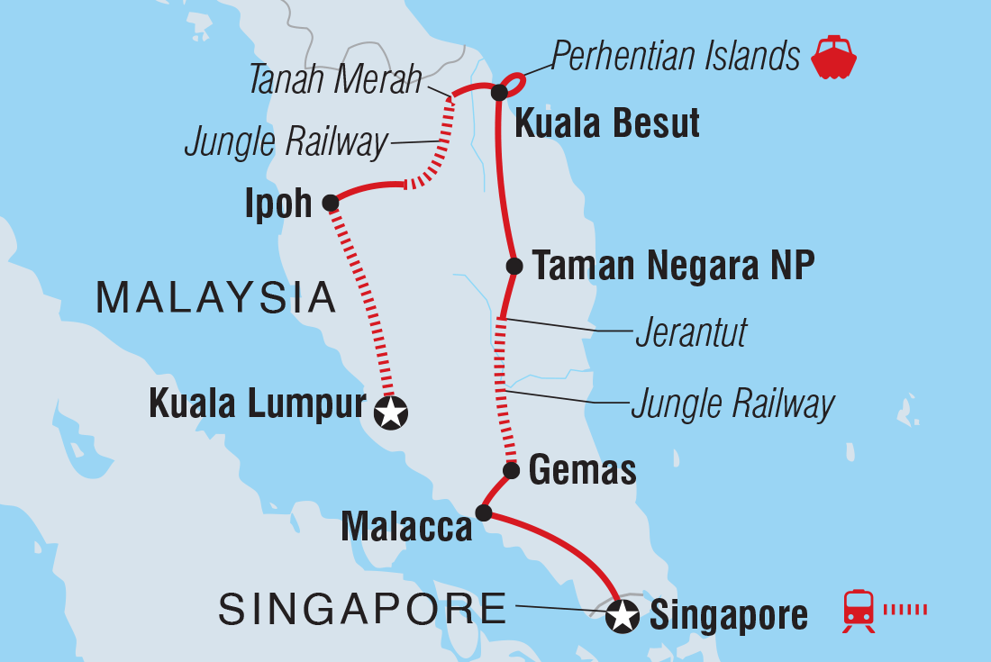 Malaysia's Jungle Railway Adventure Itinerary Map