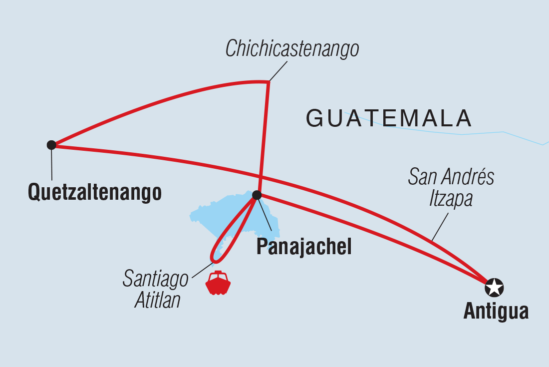 Heart of Guatemala Itinerary Map