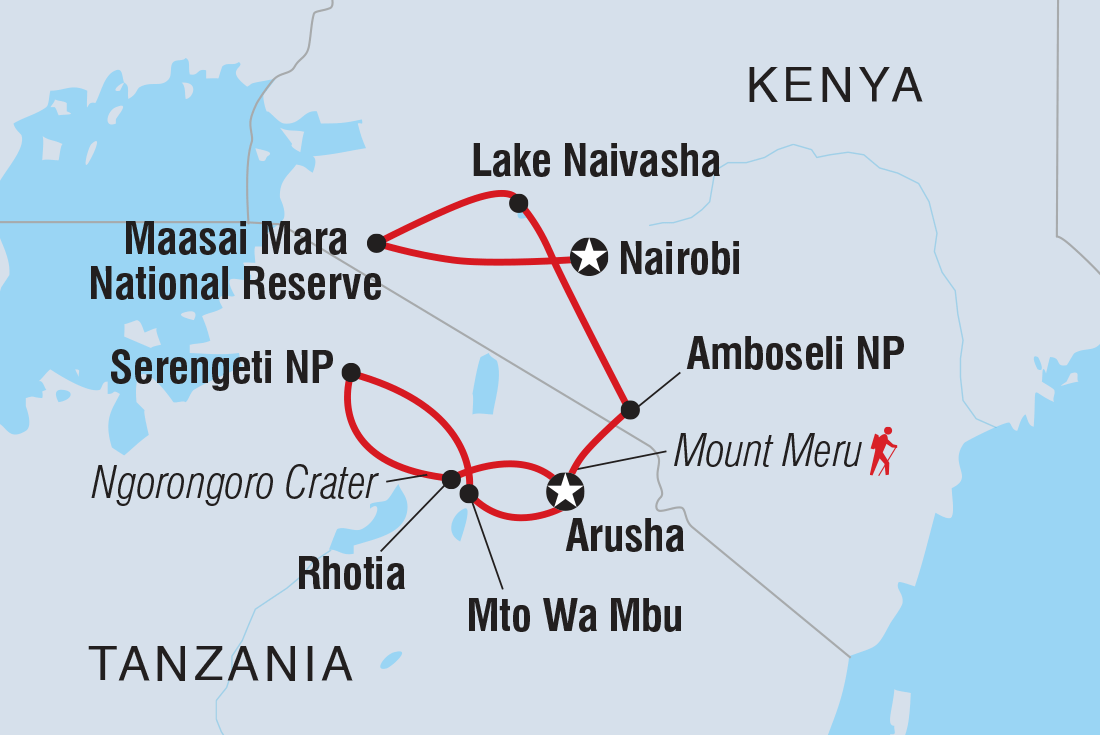 Classic East Africa route map