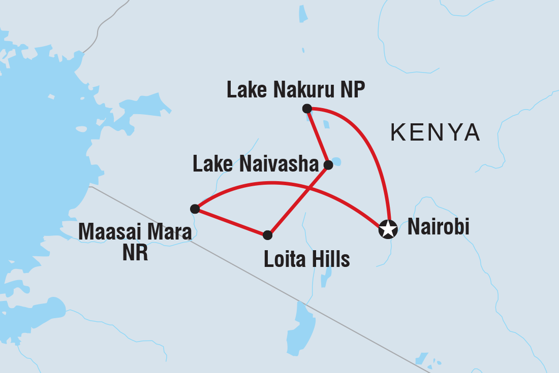 Kenya Wildlife Safari Itinerary Map