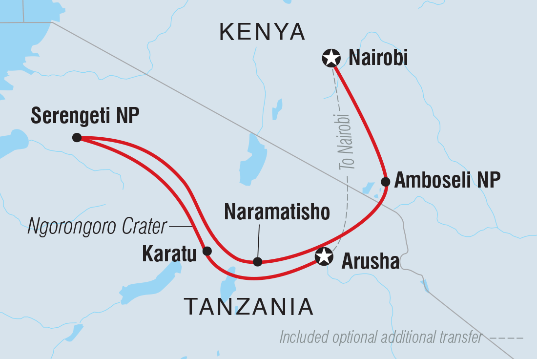 Serengeti Trail Itinerary Map