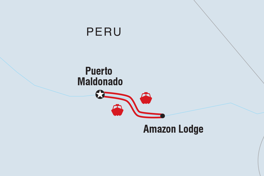 Peru: Amazon Jungle Short Break route map