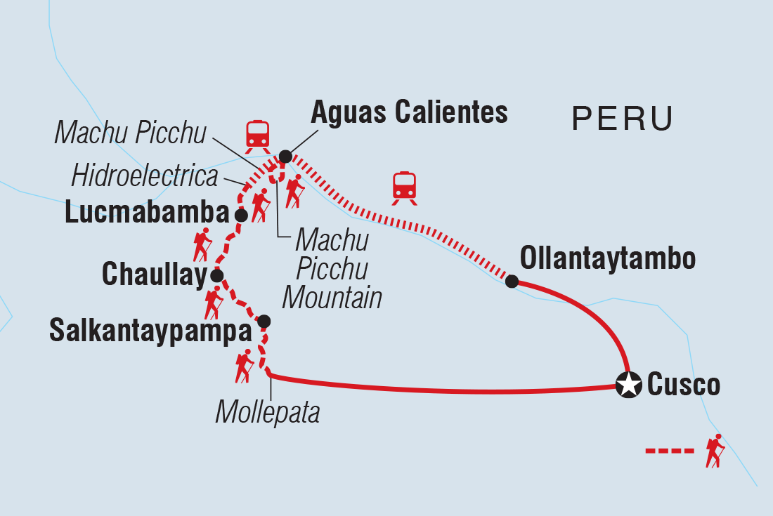 Salkantay Trek & Machu Picchu route map