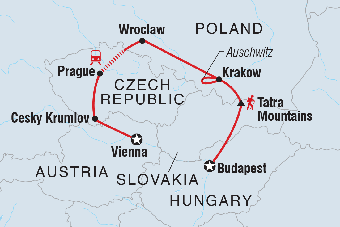 Best of Central Europe Itinerary Map