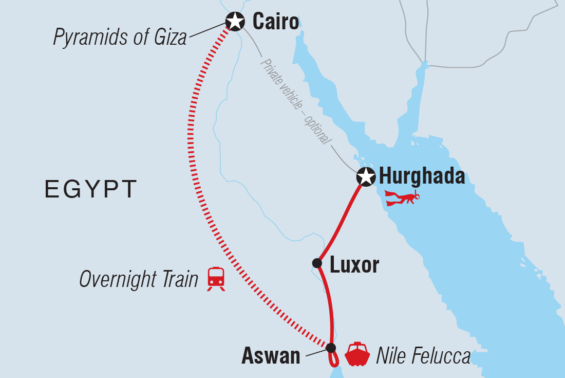Egypt Family Holiday Itinerary Map