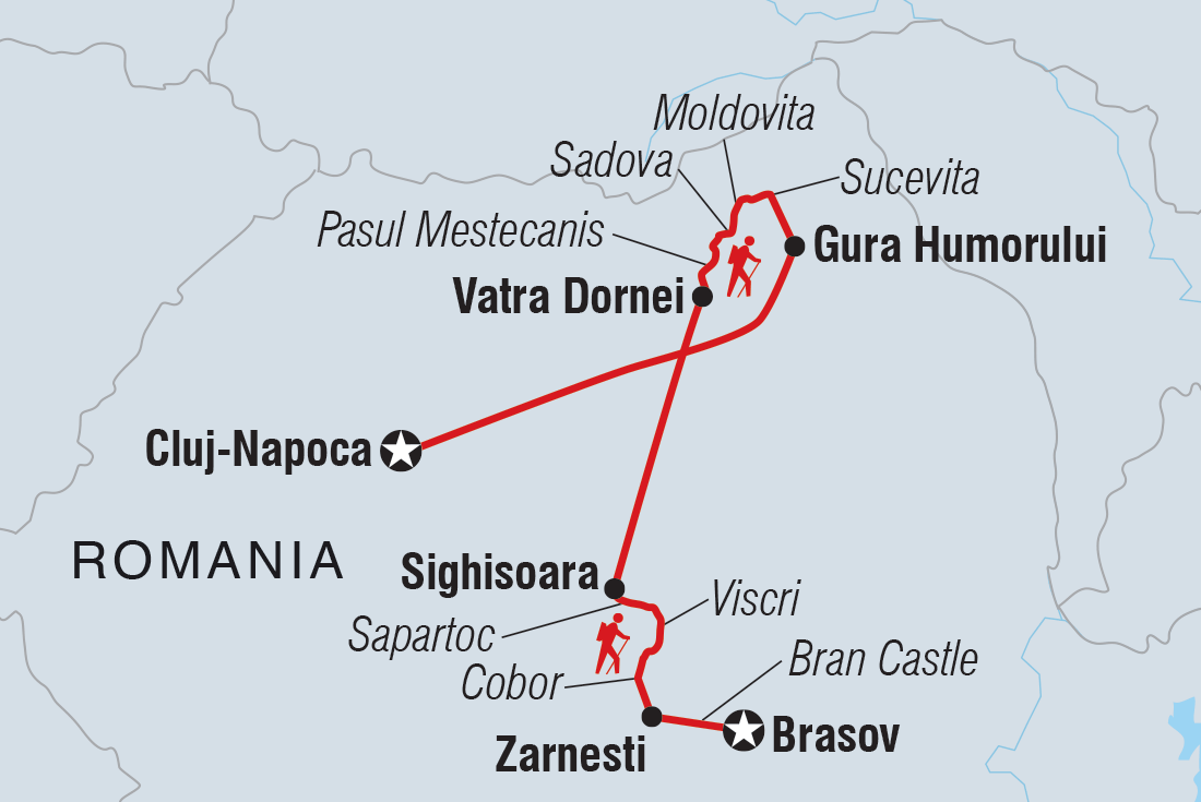 Hiking in Romania: Via Transilvanica Trail Itinerary Map
