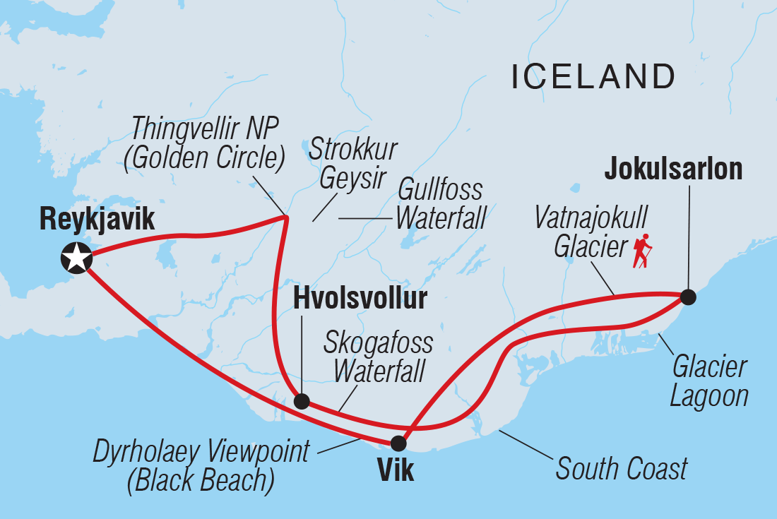 Northern Lights Escape Itinerary Map