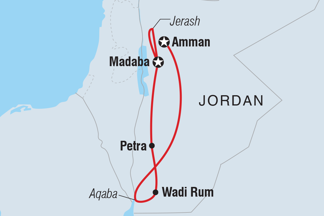 Explore Jordan route map