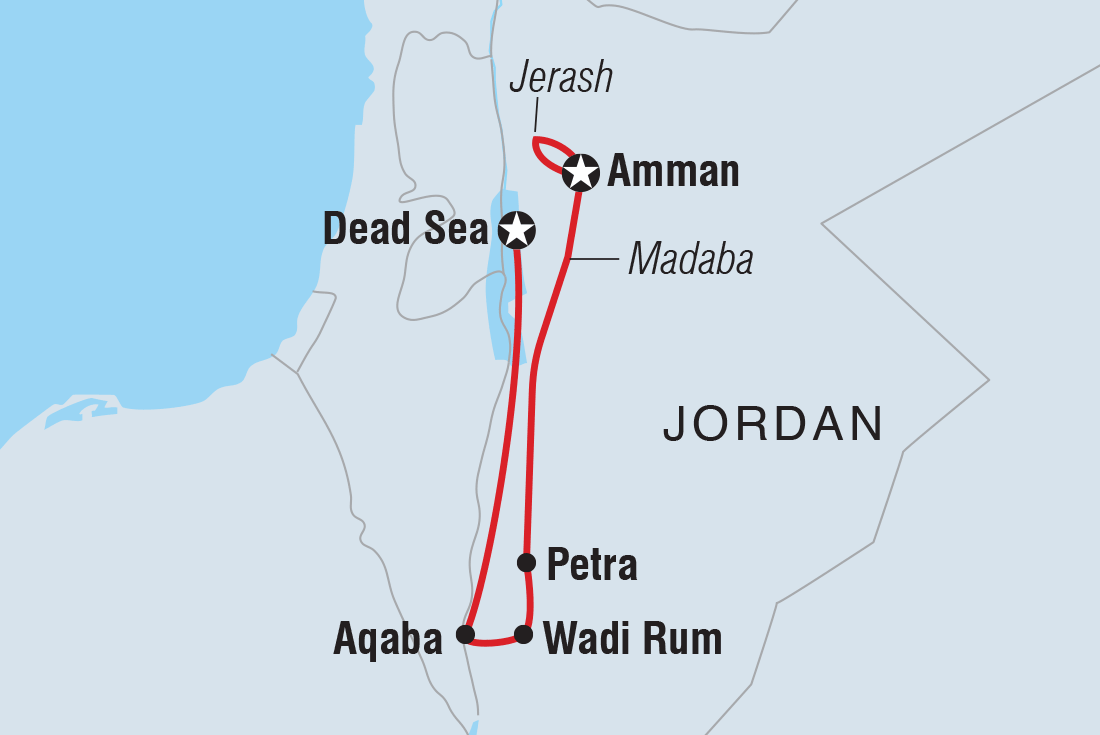 Jordan Family Holiday Itinerary Map