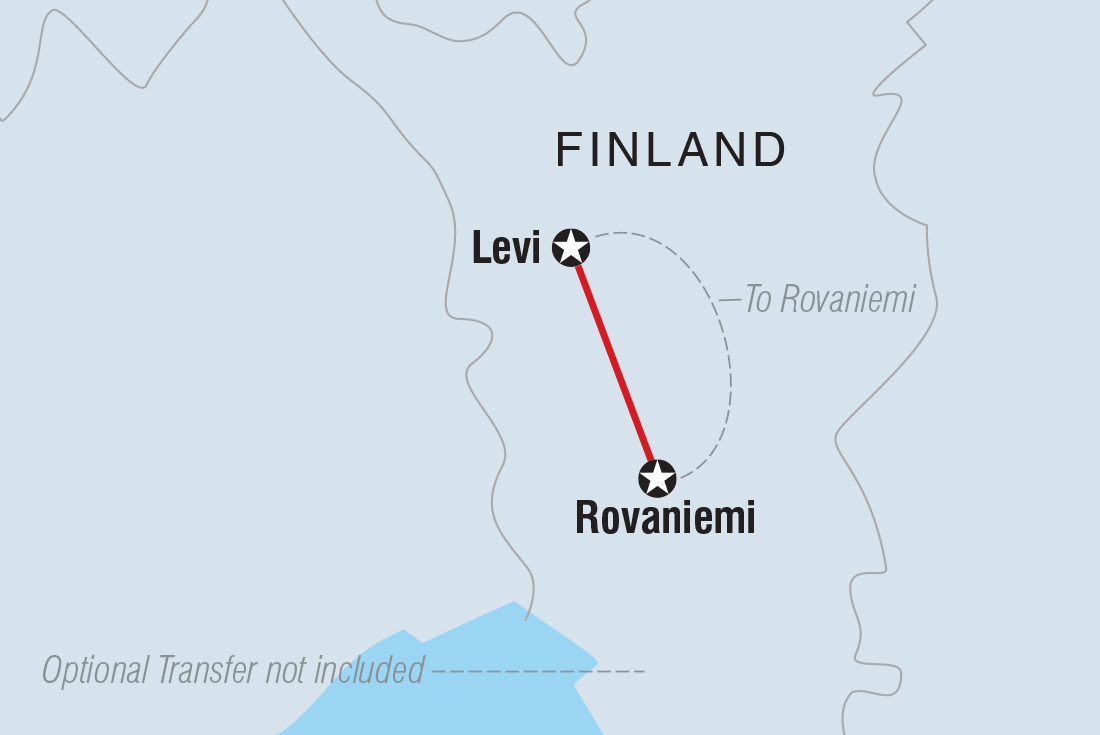 Finnish Lapland Winter Family Holiday Itinerary Map