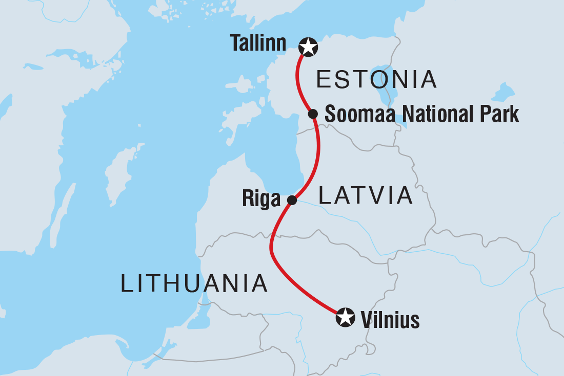 Classic Baltics Itinerary Map