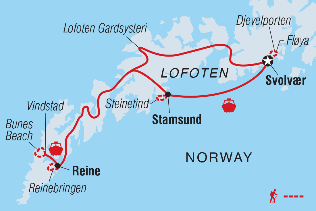 Hiking Norway's Lofoten Islands Itinerary Map