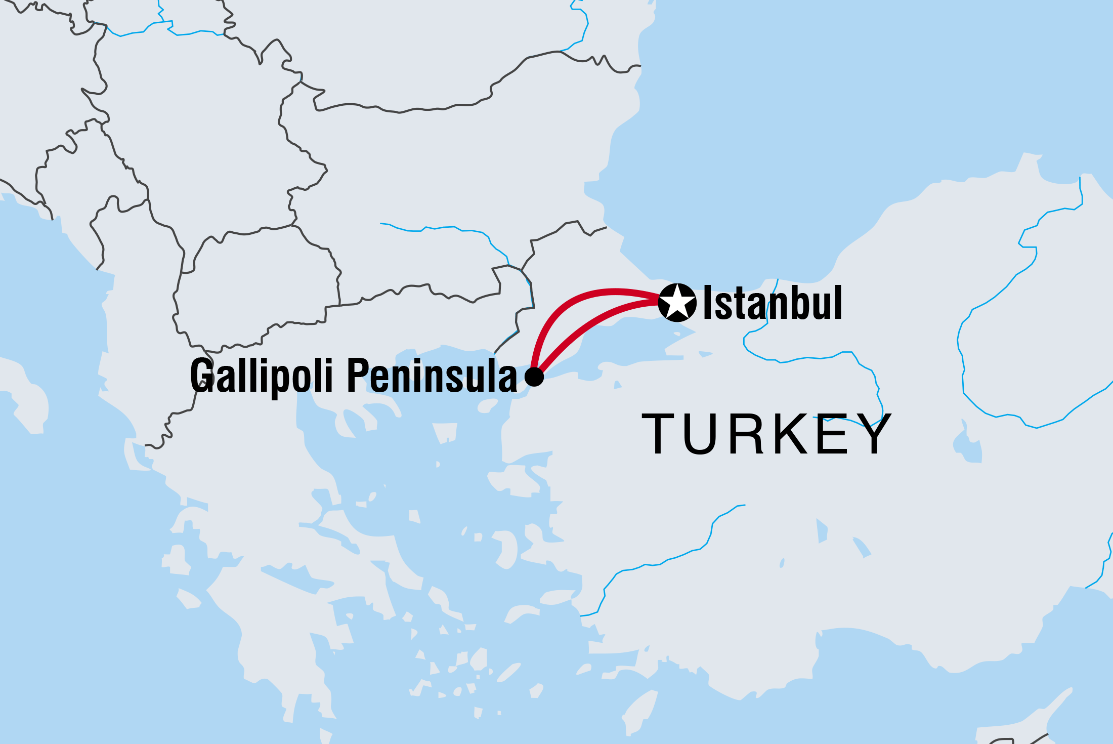 Gallipoli Battlefield Independent Short Break route map