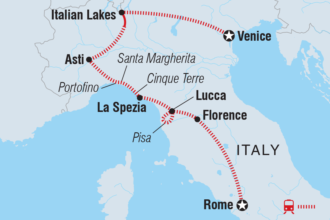 Best of Italy Itinerary Map