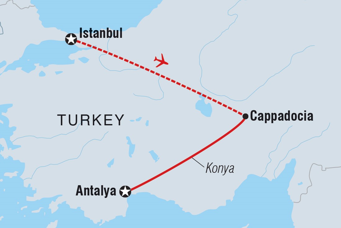 Turkey Family Holiday Itinerary Map