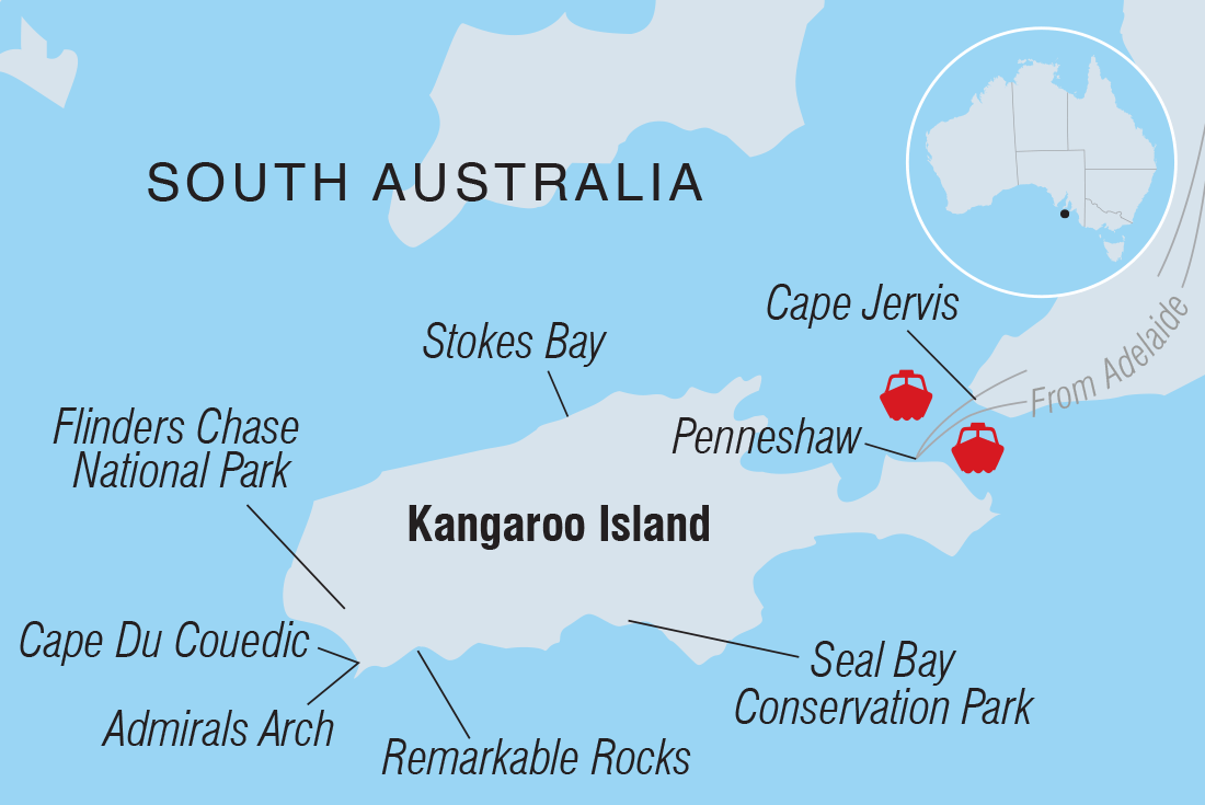 Kangaroo Island Independent Short Break route map