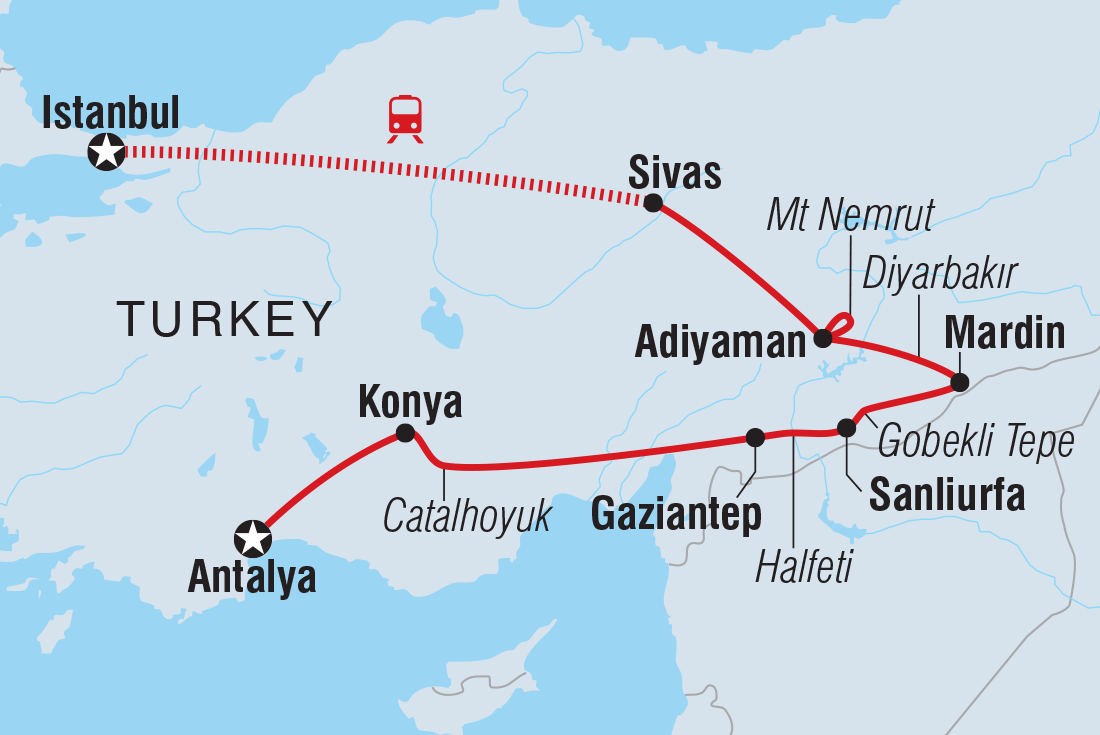 Eastern Turkey Explorer Itinerary Map