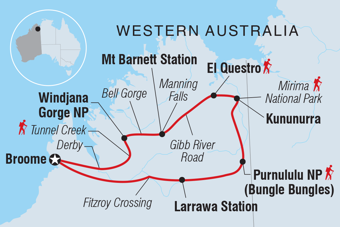 Walk Western Australia's Kimberley Itinerary Map