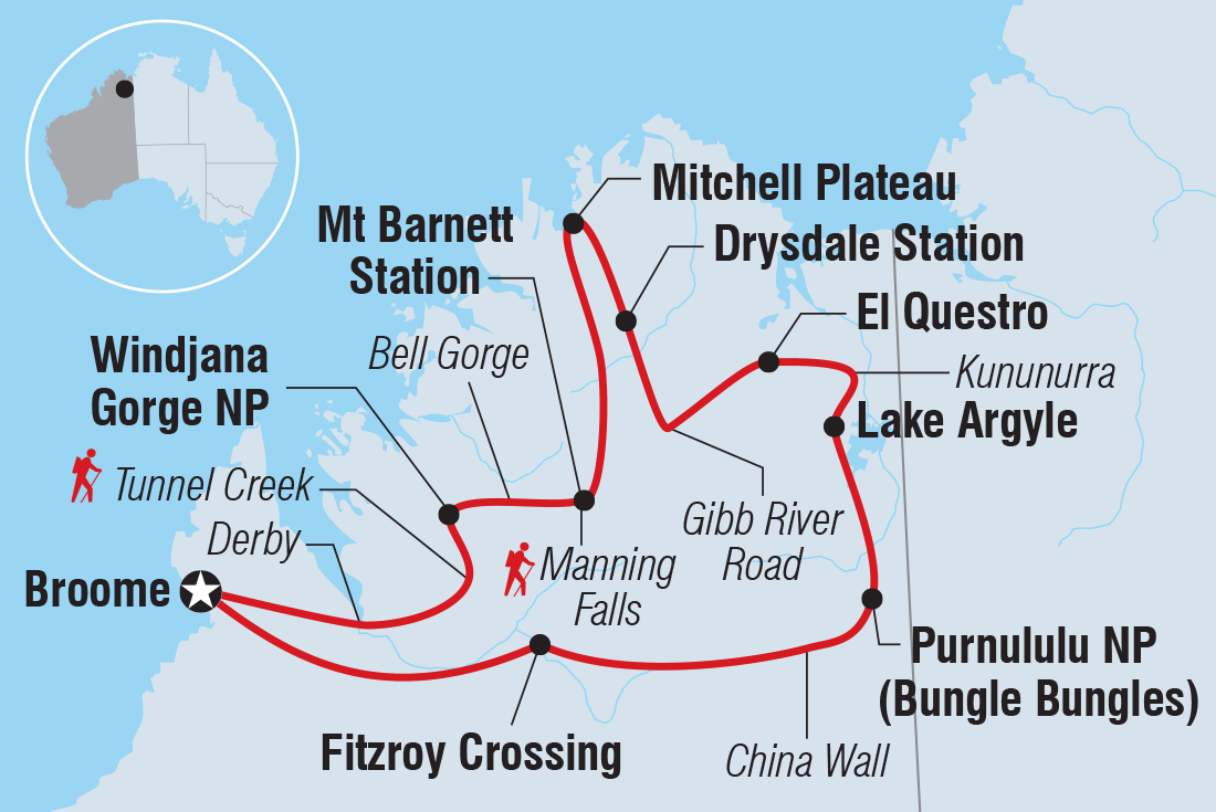 Kimberley Trail Itinerary Map