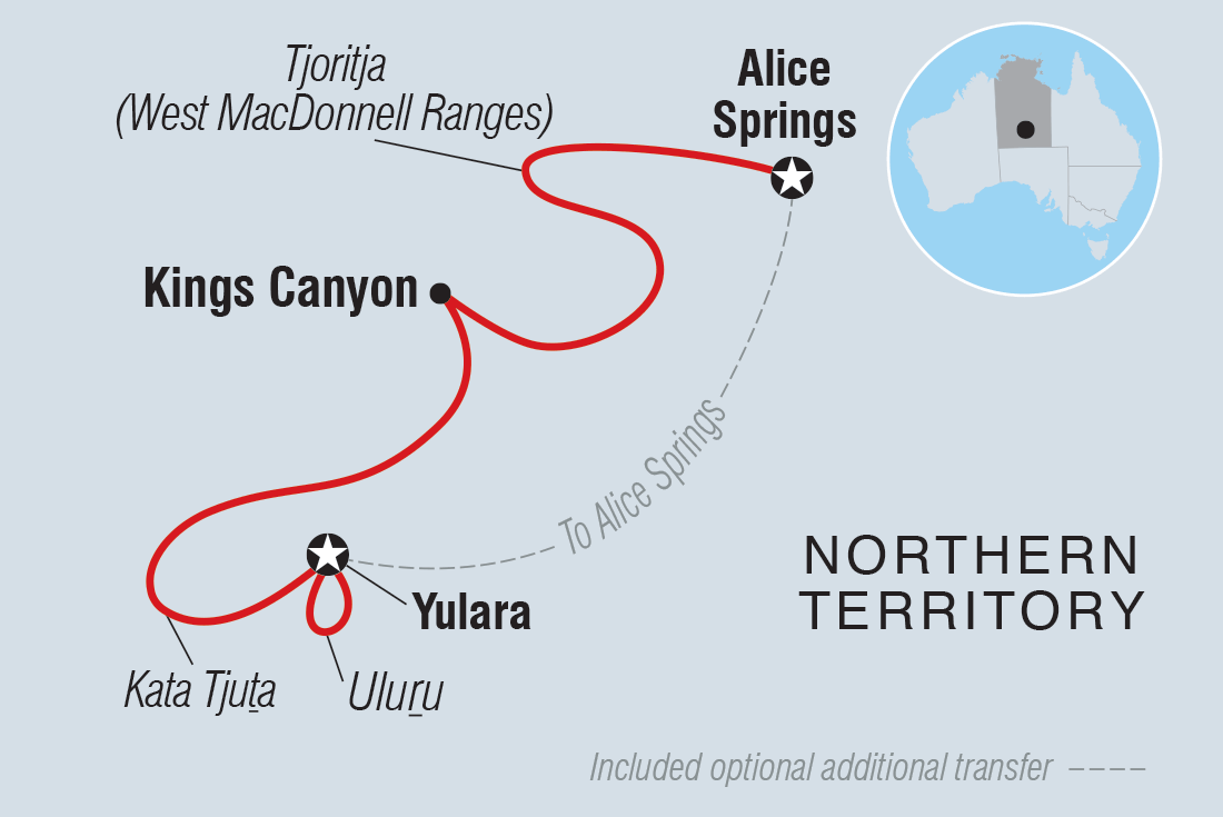 Best of Uluru & Kings Canyon Itinerary Map