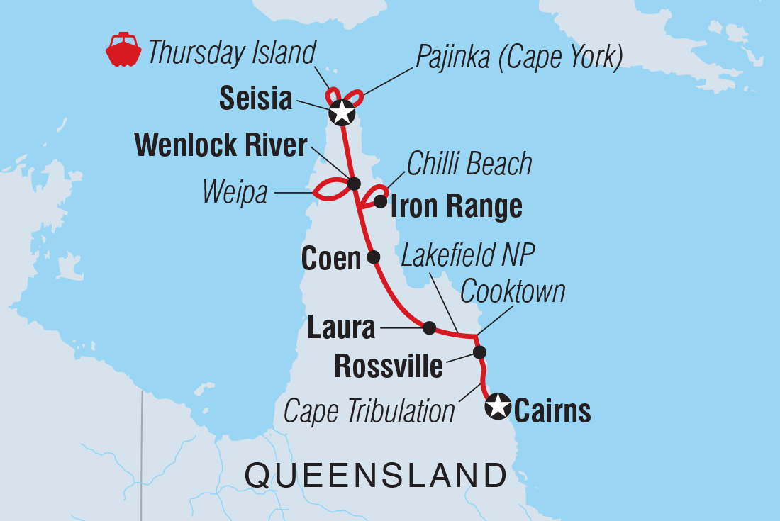 Cape York & Torres Strait Explorer route map