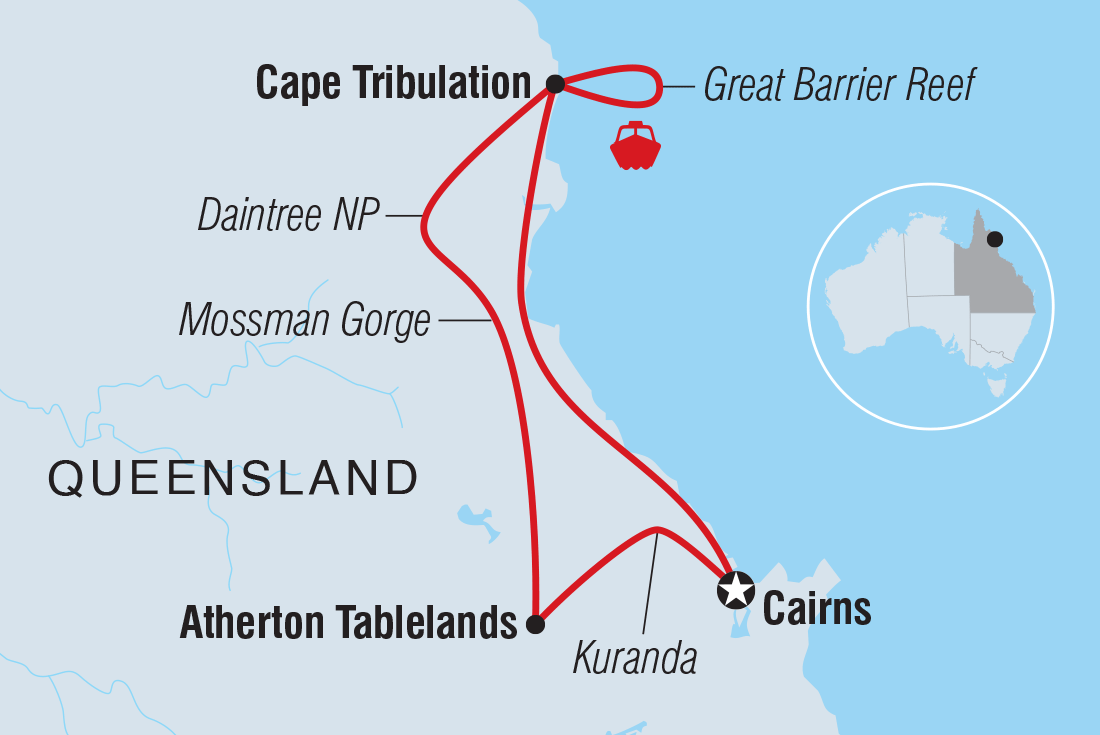 Daintree & Cape Tribulation Adventure Itinerary Map