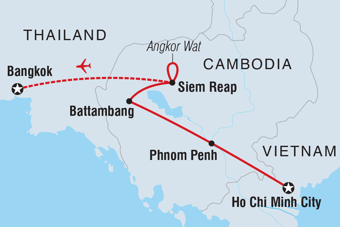 Cambodian Traveller Itinerary Map