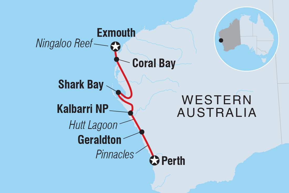West Coast Adventure (Southbound) Itinerary Map