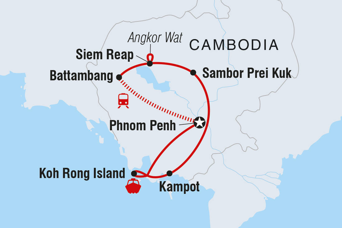 Best of Cambodia Itinerary Map