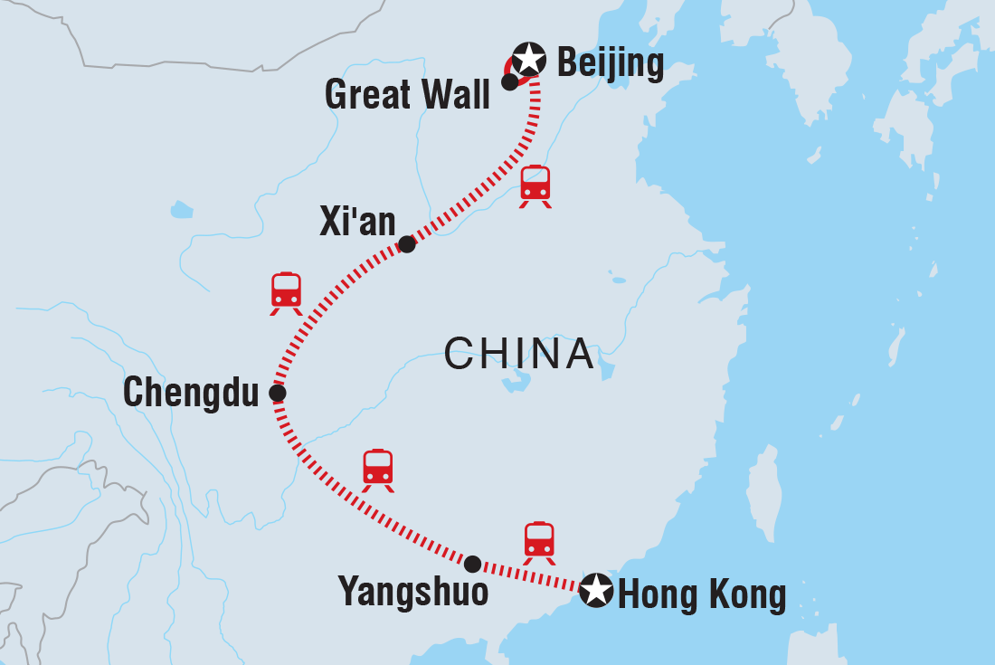 China Family Holiday Itinerary Map