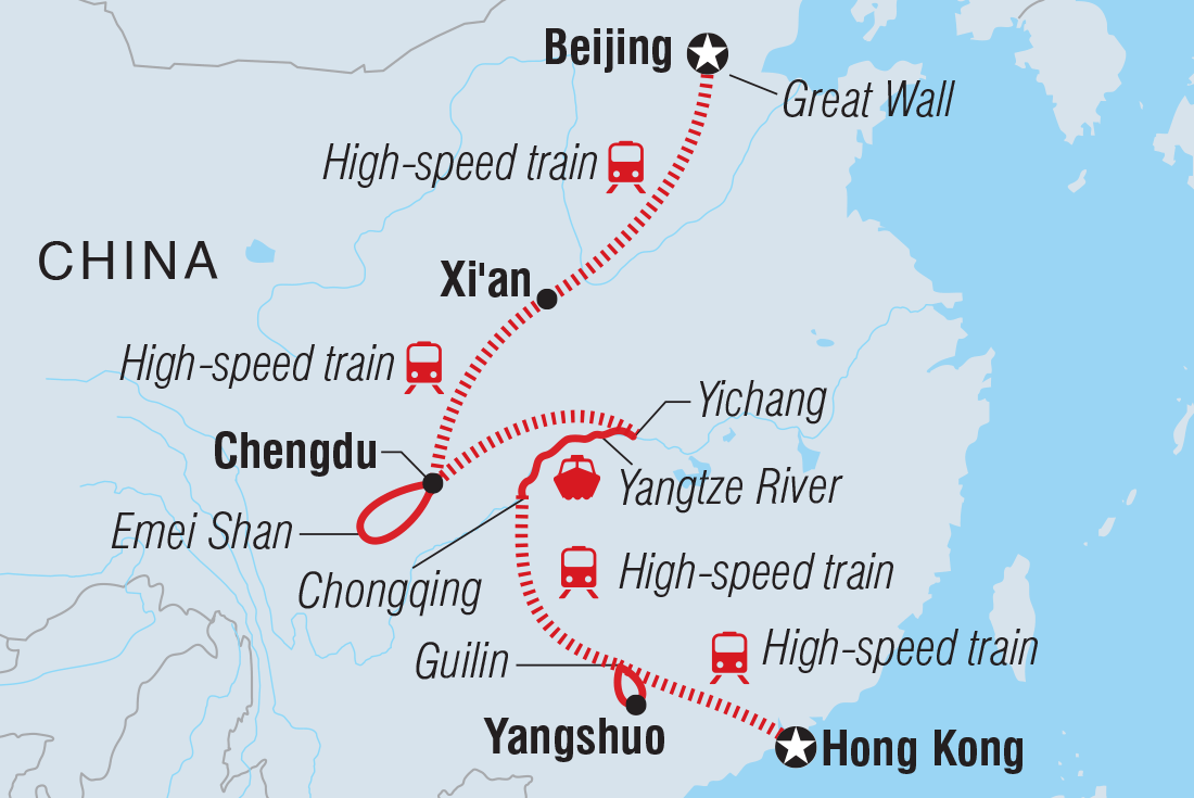 China Experience Itinerary Map