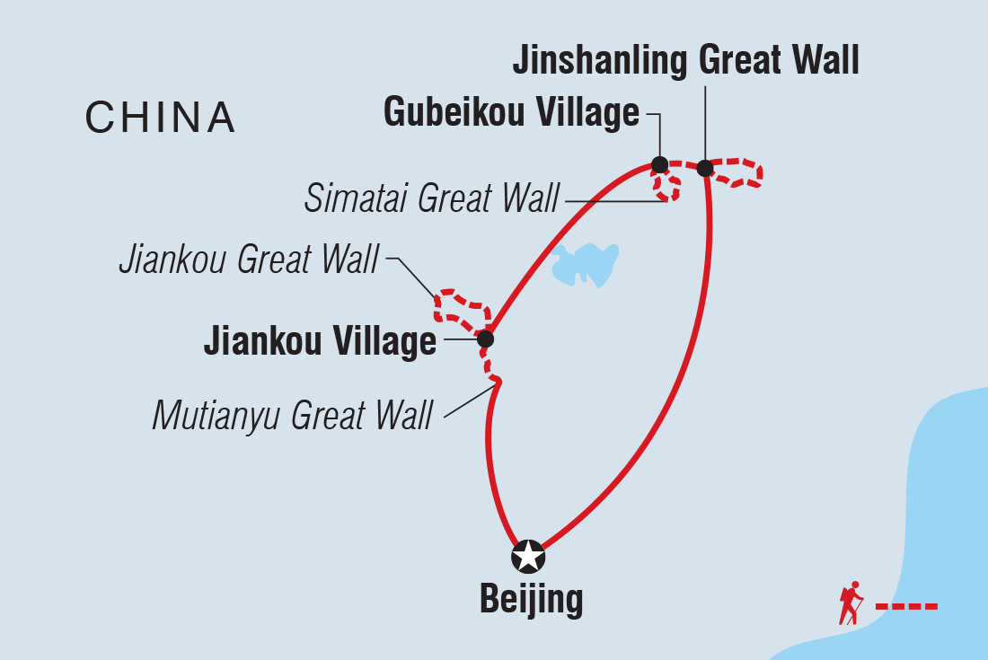 Walking the Great Wall of China route map