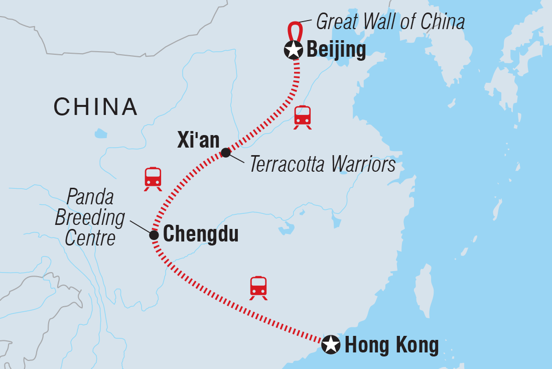China Real Food Adventure Itinerary Map