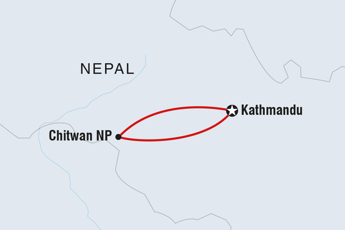 Nepal Short Break: Chitwan National Park Itinerary Map