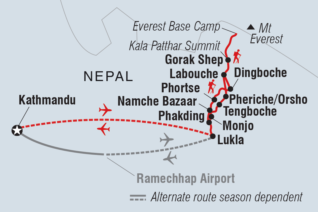 Everest Base Camp Trek Itinerary Map