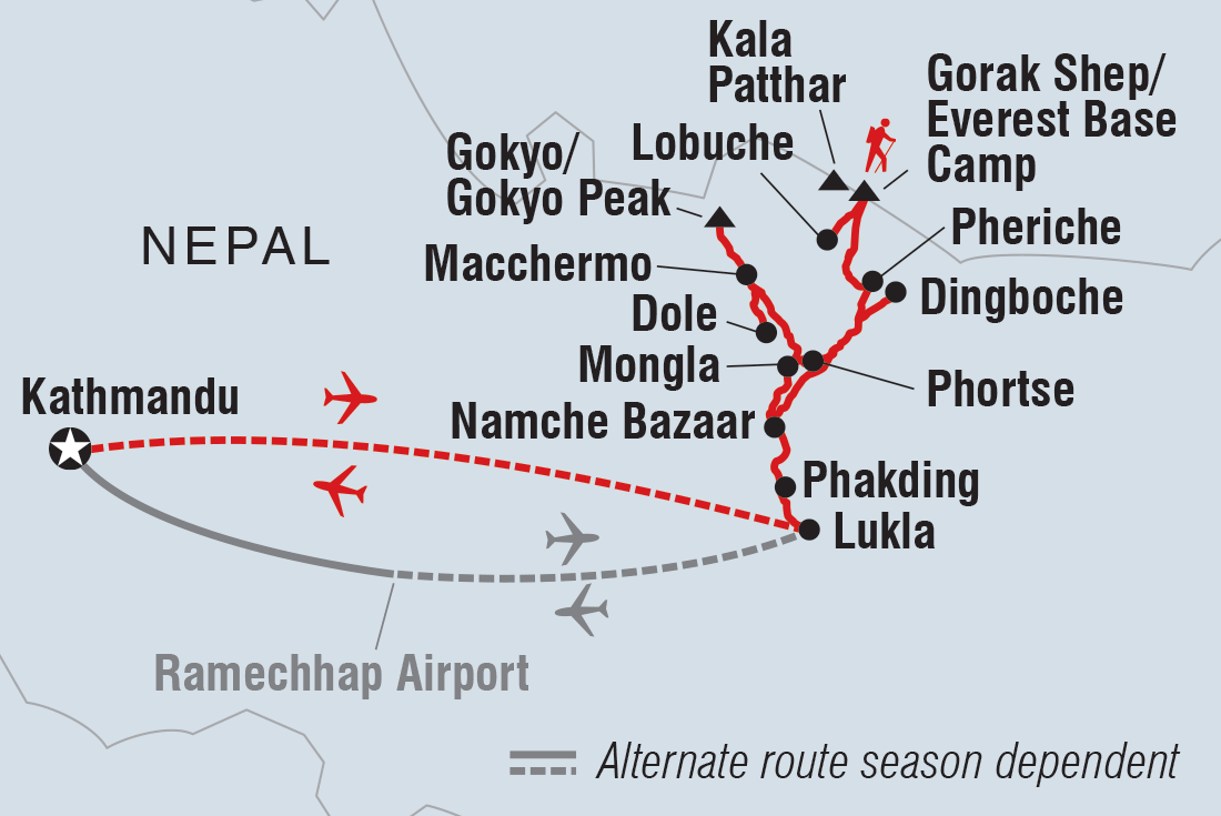 Everest Base Camp & Gokyo Lakes Trek route map