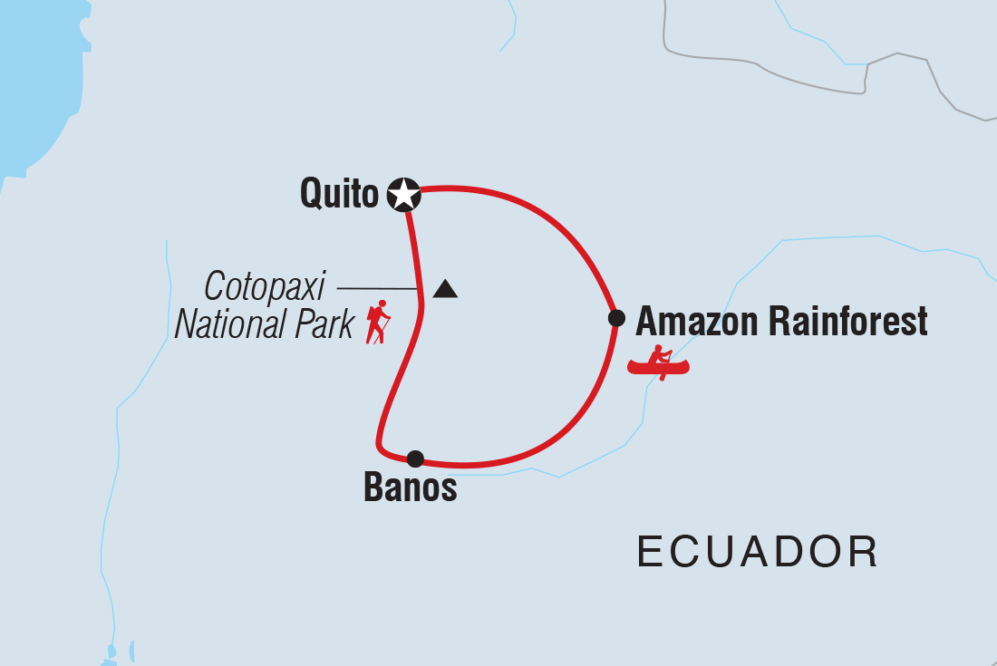 Ecuador Family Holiday Itinerary Map
