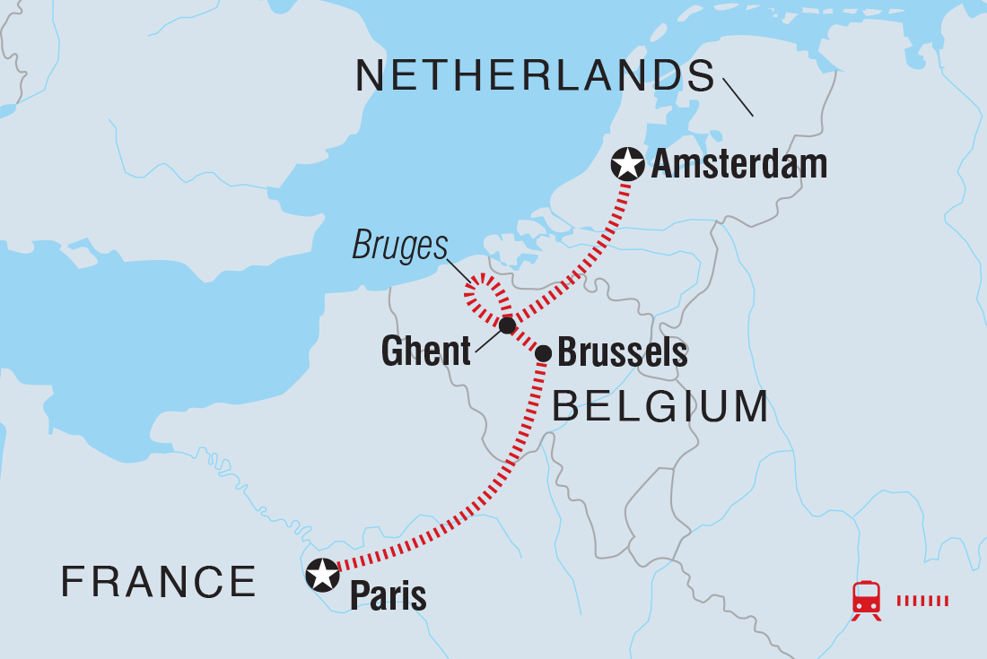 Paris to Amsterdam Itinerary Map